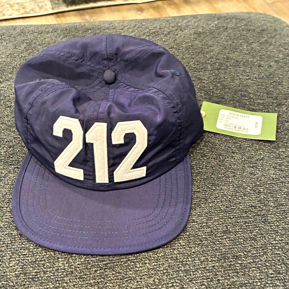 Denim Tears Men's Navy Baseball Cap Hat One Size Adjustable Zip Code Style